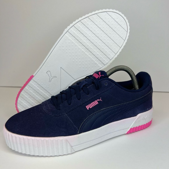PUMA Women’s Carina Platform Lifestyle Sneakers 369864-13 Indigo/Pink Sz 9.5M - Picture 1 of 15
